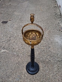 antique floor pedistal standing ashtray believed dutch or german