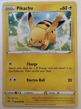 Pikachu 065/202 Common Sword & Shield Pokemon Card TCG Lightly Played