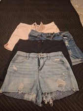 Women  s Denim Shorts Lot of 4 Size Small Distressed Cutoff Cuffed Various Washes