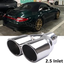 Rear Car Dual Exhaust Muffler Tip Tail Pipe Steel 2.5 Inlet For Mazda Mx-5