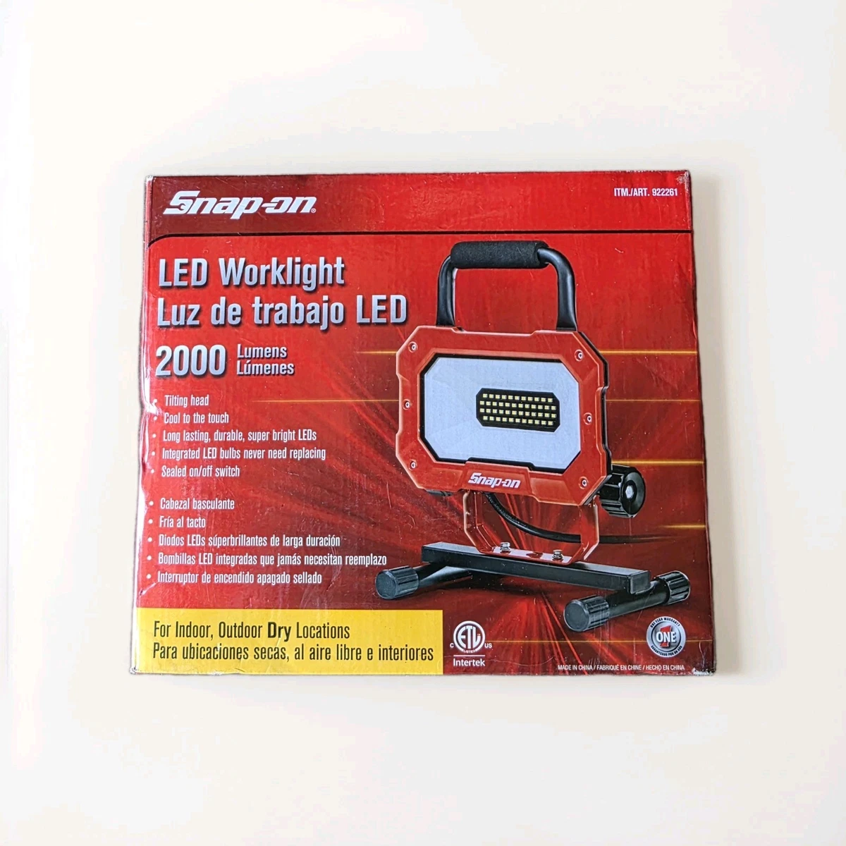 Snap-on 18V 2700ルーメン ワークライト Snap On 18 V MonsterLithium 2,700 Lumen Cordless Floodlight, CTFL9050