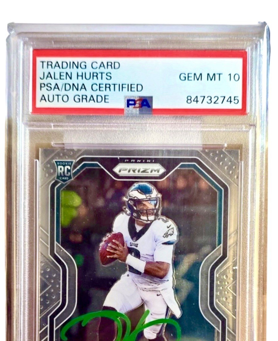Jalen Hurts Prizm Auto 2020 Panini #343 Rookie RC PSA 10 Gem Mint Auto Eagles