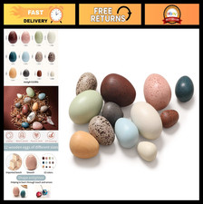 Wooden Fake Easter Eggs for Toddlers - 12PC Play Kitchen Decor  Craft Toys