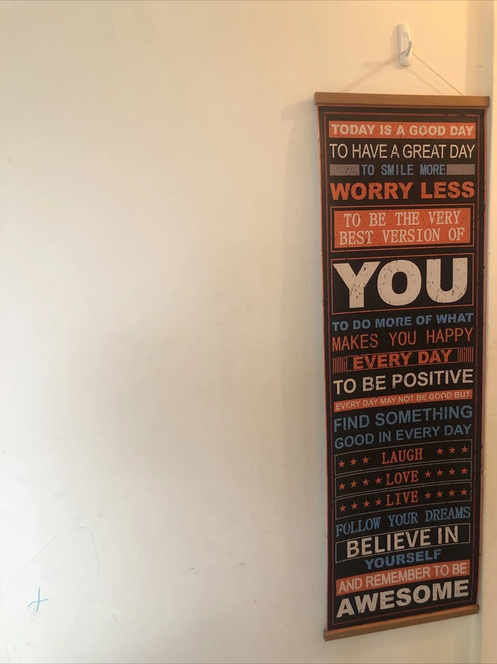 Hanger Frame Poster Motivational Inspiration Quotes Wall Art Canvas Print 14”x40 - Image 2 of 4