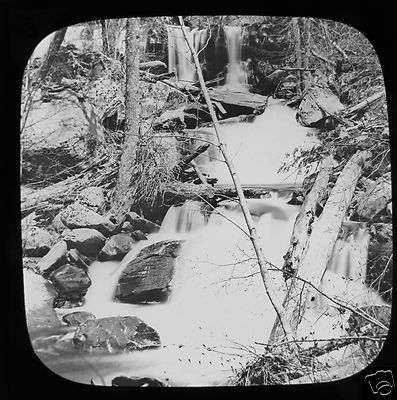 Glas Magische Laterne Dia BASTION FALL & CASCADE CATSKILL MOUNTAINS C1890 USA 