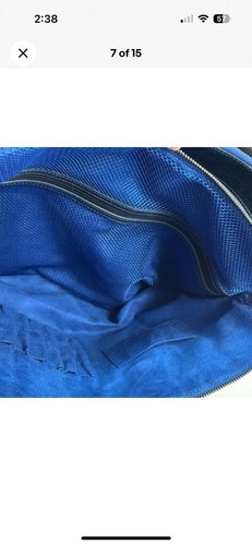 Matt & Nat Messenger Bag Unisex Navy Blue Vegan Leather Lesson Laptop Bag - Picture 7 of 15