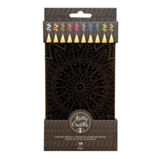 American Crafts Kelly Creates 10 Metallic Colored Pencils in Tin Box New