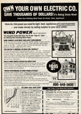 1980 Vintage Print Ad Own Your Own Electric Co Wind Power Project Independence