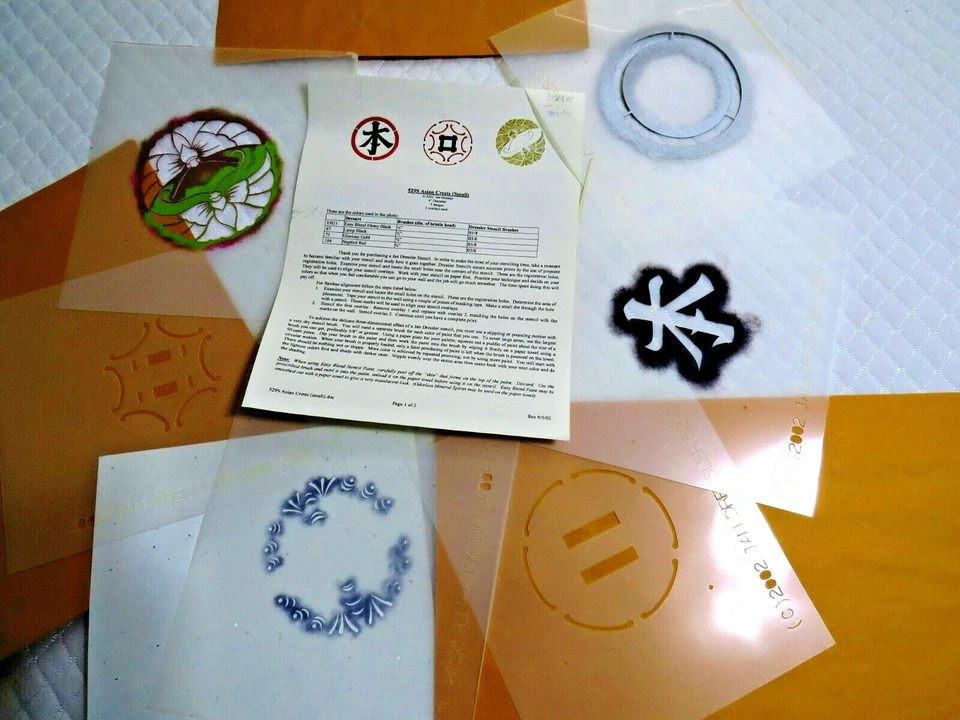 *YOU CHOOSE*Jan Dressler Wall Stencil CRESTS series: ASIAN 529S; JAPANESE 527S - Image 3 of 4