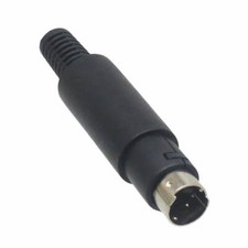 5pcs Connector mini DIN 4 pin male Circular plug plastic Handle black DIY cable