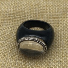 Sterling Silver  crystal ring sz 9