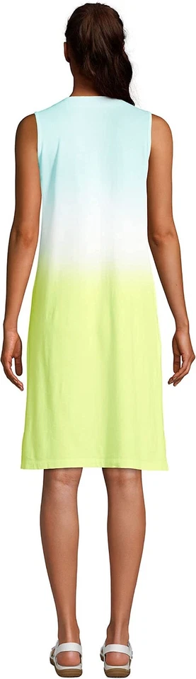 Nuevo con etiquetas Lands End Mujeres Jersey de Algodón Sin Mangas Natación Encubrimiento Limón Talla L $70 5B372 Foto 2 de 3