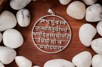 Gayatri Mantra Amulett 925 Sterling Silber ø 43 Mm AnhäNger