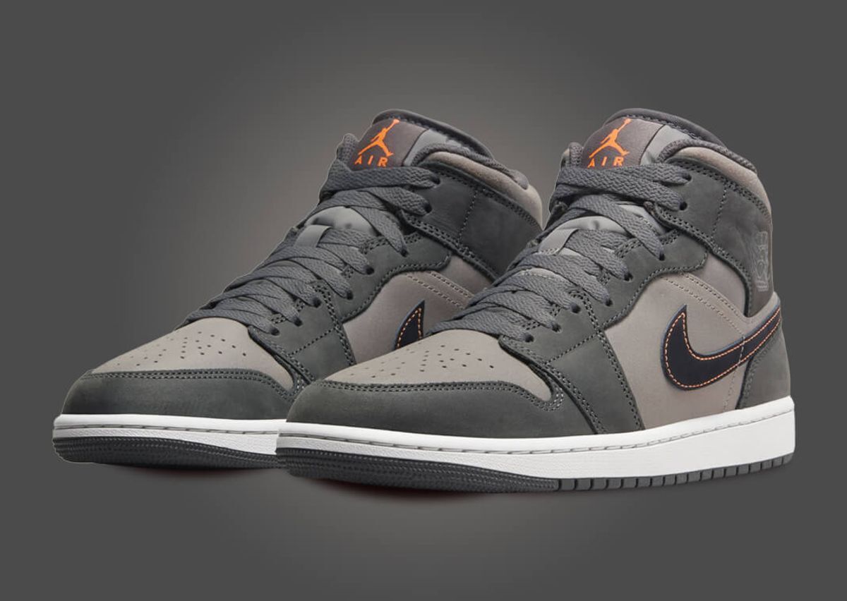 Nike Air Jordan 1 Mid 'Night Stadium' Orange Grey FQ8338-017 Men's & GS Sizes Nike Air Jordan 1 Mid 'Night Stadium' Orange Grey FQ8338-017 Men's & GS Sizes