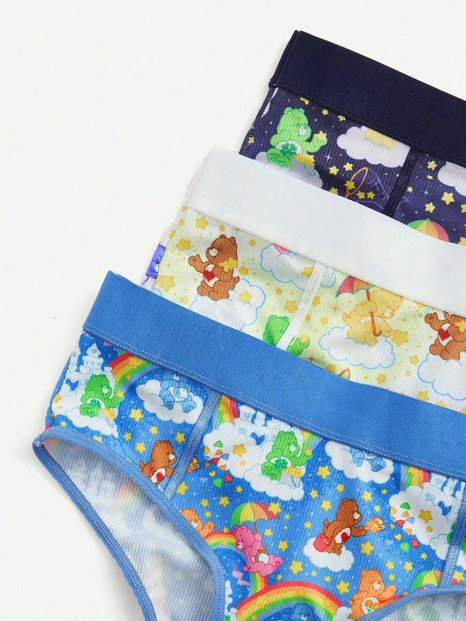 Bragas cortas para mujer Kawaii cuidado dibujos animados osos con licencia - Paquete de 3 Foto 3 de 4