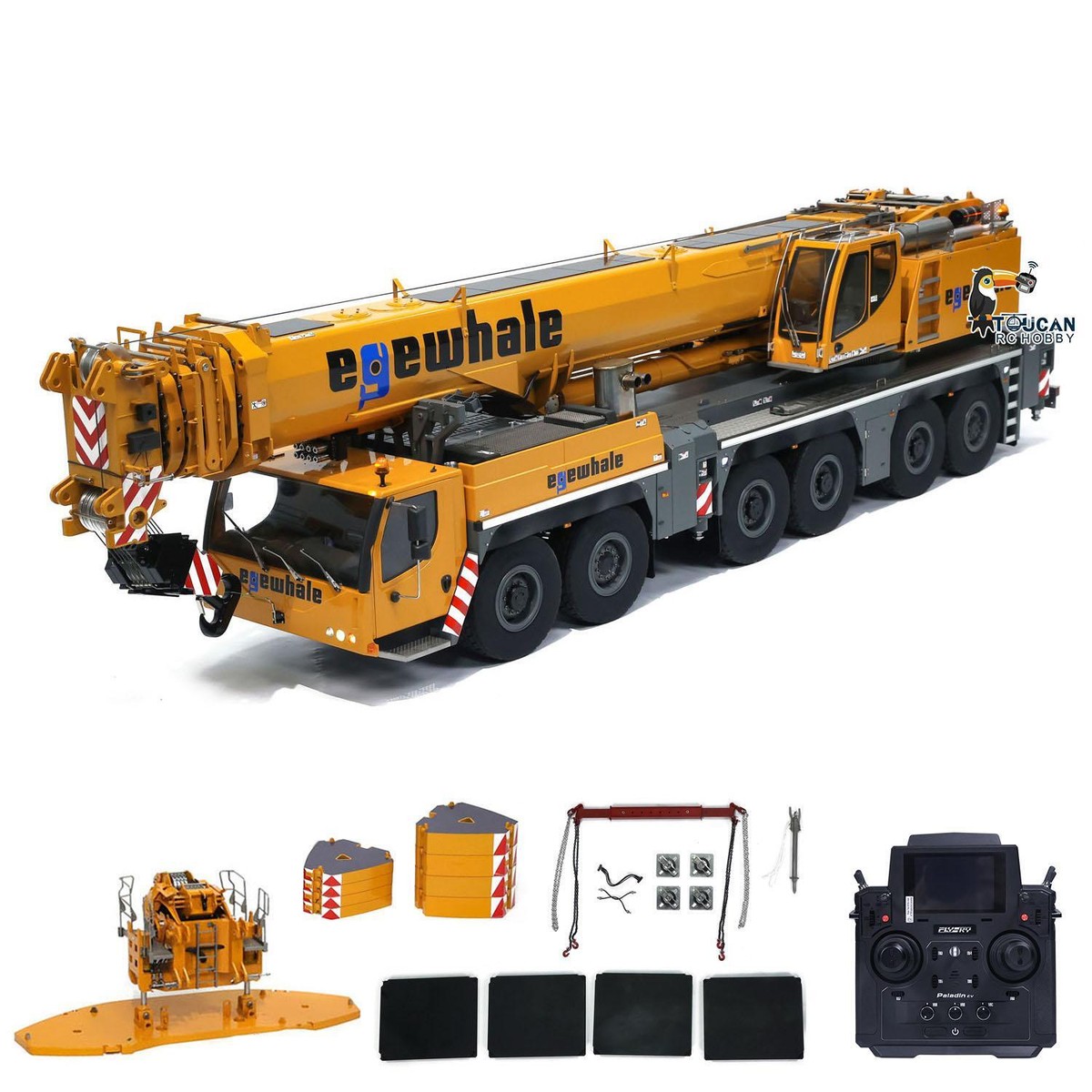 Eyewhale 1:14 RC Hydraulic Mobile Crane 6 Axles Sound Light Truck