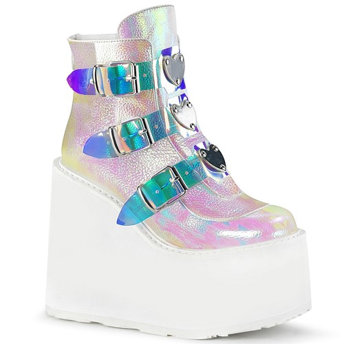 Demonia Pearl Iridescent SWING-105 Ankle Boots