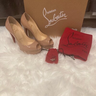 Christian louboutin 35.5 Lady Peep Nude | eBay