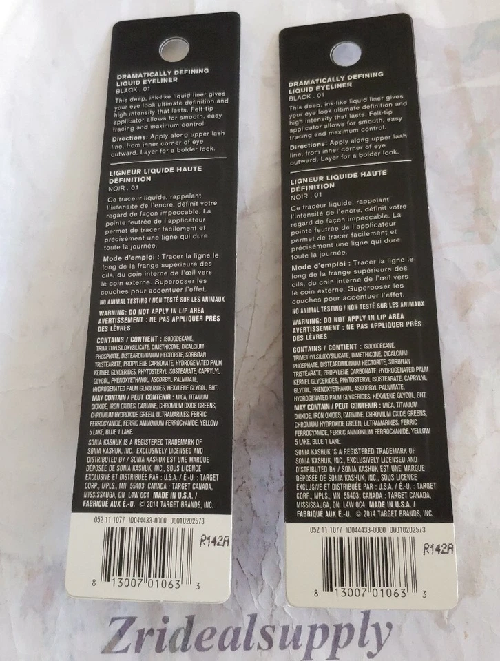 Delineador de ojos líquido Sonia Kashuk dramáticamente definidor 01 negro PACK SELLADO DE 2 Foto 2 de 2