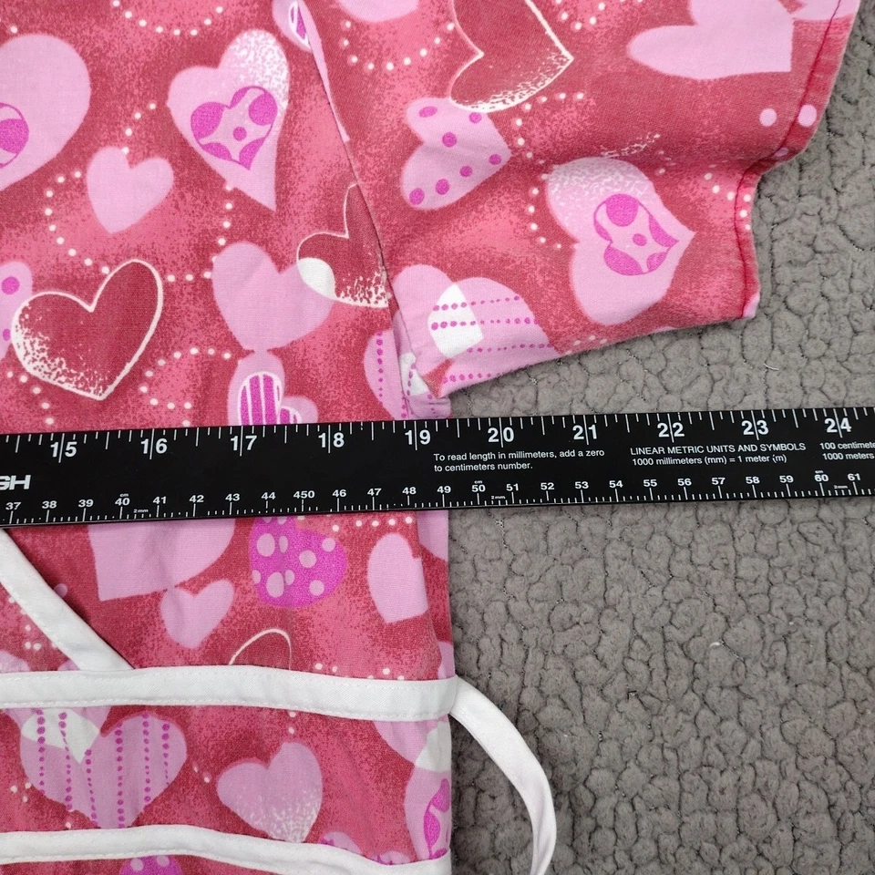 Black Star скраб Топ женщин маленький красный розовый сердца галстук v-образным вырезом медицинский - Изображение 3 из 4