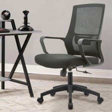Shally Dogan Sedia Da Ufficio Ergonomica Girevole Con Supporto Lombare, Poltrona Da Scrivania, Studio, Cameretta, Reclinabile Con Altezza Regolabile, Base Nera Robusta, Schienale Antisudore (Nero) - 3