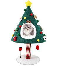 Christmas Cat Tree Tower with Sisal Scratching Post Scratcher for Indoor Cats...