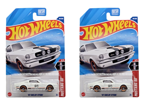2025 Hot Wheels '67 Shelby GT500 #161 White - Set of 2