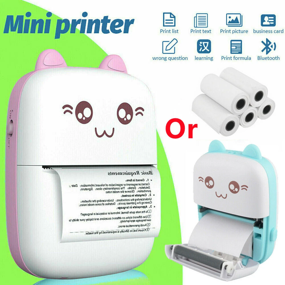 Portable Mini Thermal Printer Pocket Photo Printing Bluetooth