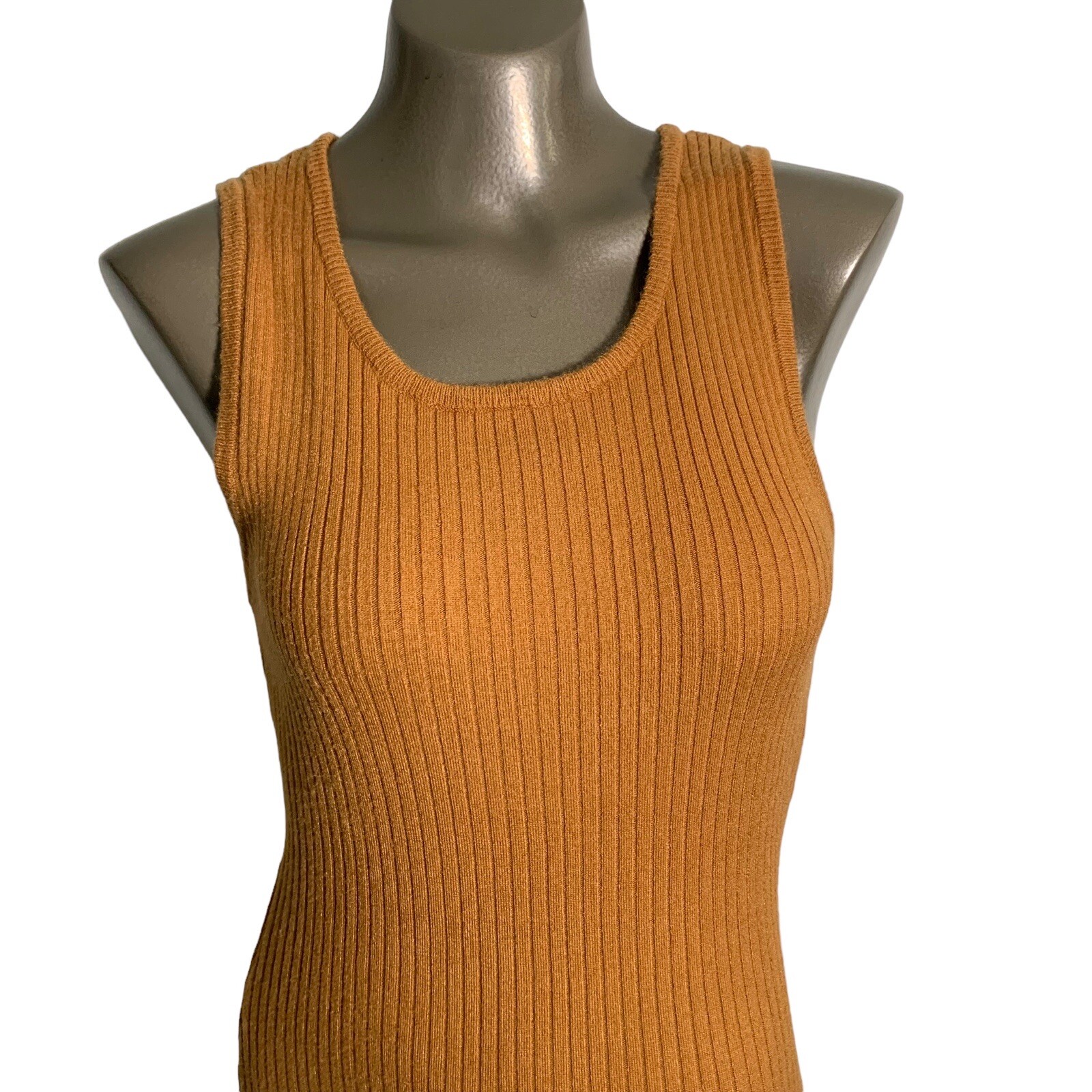 Double zero fitted LARGE halter ribbed camel soft… - image 4