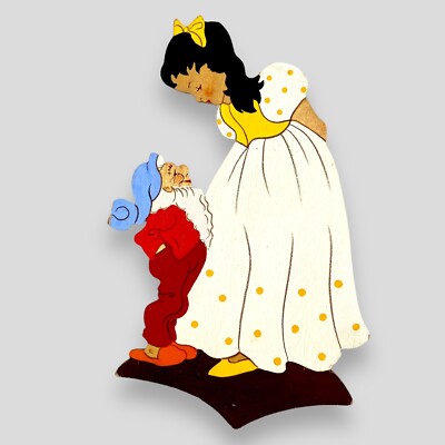 1950er Mertens-Kunst Gelbe Schleife Schneewittchen 21cm Vintage Snow White Decor