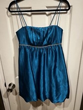 Vintage 90  s Prom Blue Mini Dress size 7 Jessica McClintock For Gunne Sax