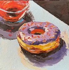 Donuts. Still life. ORIGINAL OIL PAINTING.
