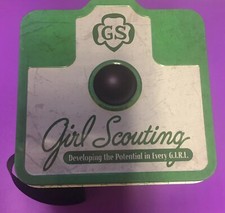 Girl Scouts Camera Shape Tin with Strap Developing the Potential in Every Girl
