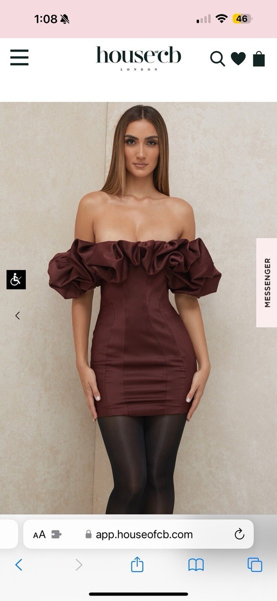 House Of CB Selena ruffle-trim strapless satin mini dress | eBay