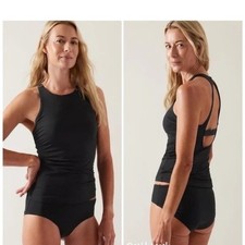 Athleta Maldives Bra Cup Tankini Top Black Women  s SZ 36 B/C Athletic