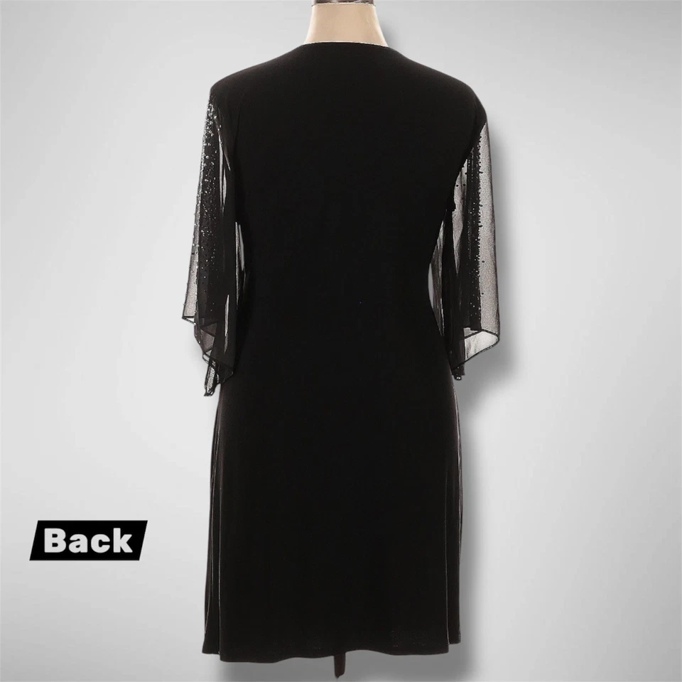 Vestido MSK para mujer XL cóctel imitación envoltura-corpiño acanalado-lado usado en excelente estado viajeros coleccionar Foto 2 de 4