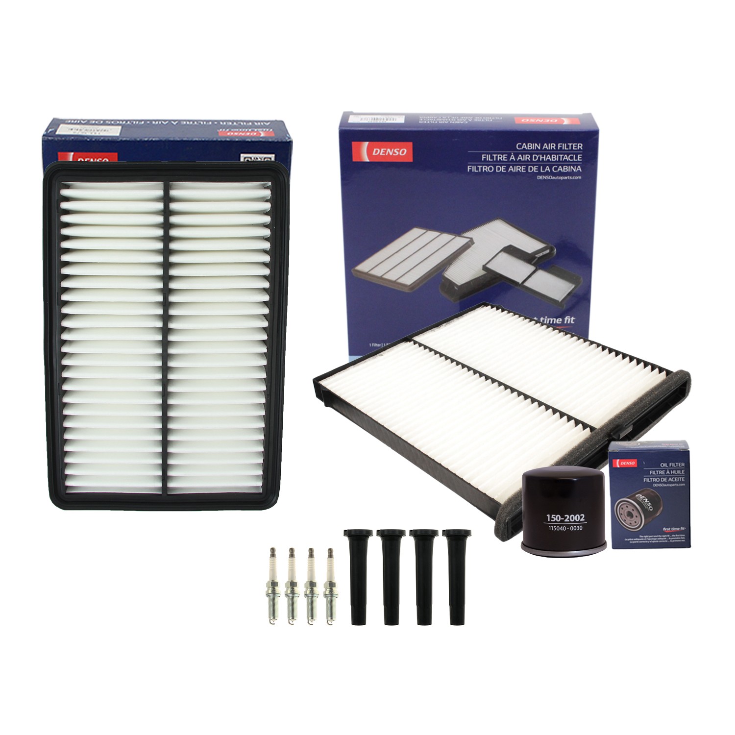 Denso Tune Up Kit NGK 4 Spark Plugs  Boots Kit for Mazda 3 6 CX-5 2.0L 2.5L L4