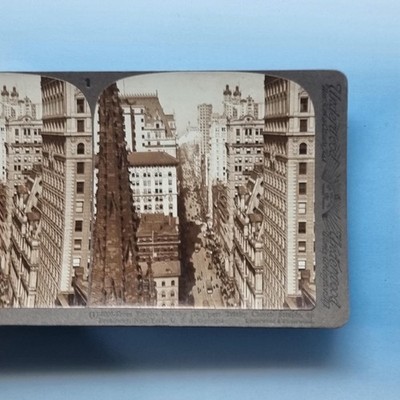 New York NY Stereoview um 1895 Echtfoto USA Ansicht Empire State Building Broadway