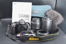 Nikon D3200 Digital SLR Camera Black 18-55mm  55-210mm Lens VR 583 Shots H42