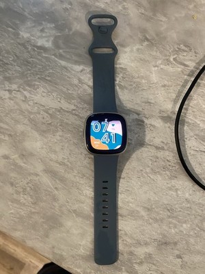 Fitbit Versa 4 Activity Tracker - Waterfall Blue/Platinum Aluminum