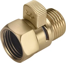 Brushed Gold Water Flow Control Valve, 1/2" Shower Head with Shut off Valve, Ang