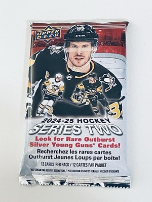 2024-25 Upper Deck Series 2 Hockey 12 card pack Quantity Available Celebrini YG?