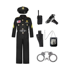 Kids Police Costume Deluxe Police Officer Costume Cop Outfit Set fo... Fast Ship