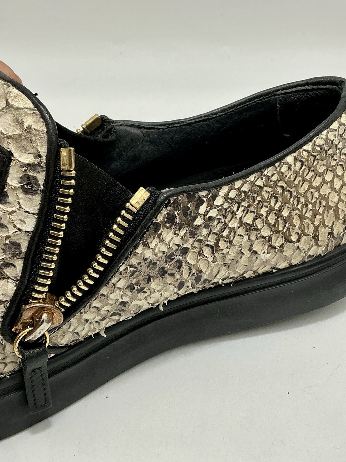 Giuseppe Zanotti python leather zipper sneaker Bl… - image 9