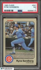 1983 Fleer #507 Ryne Sandberg Chicago Cubs RC Rookie HOF PSA 7 NM