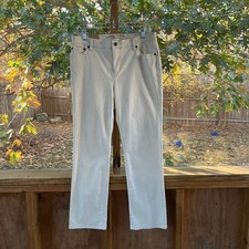 Lauren Ralph Lauren Women's Classic Straight Jeans Cream Denim Size 10P. NEW
