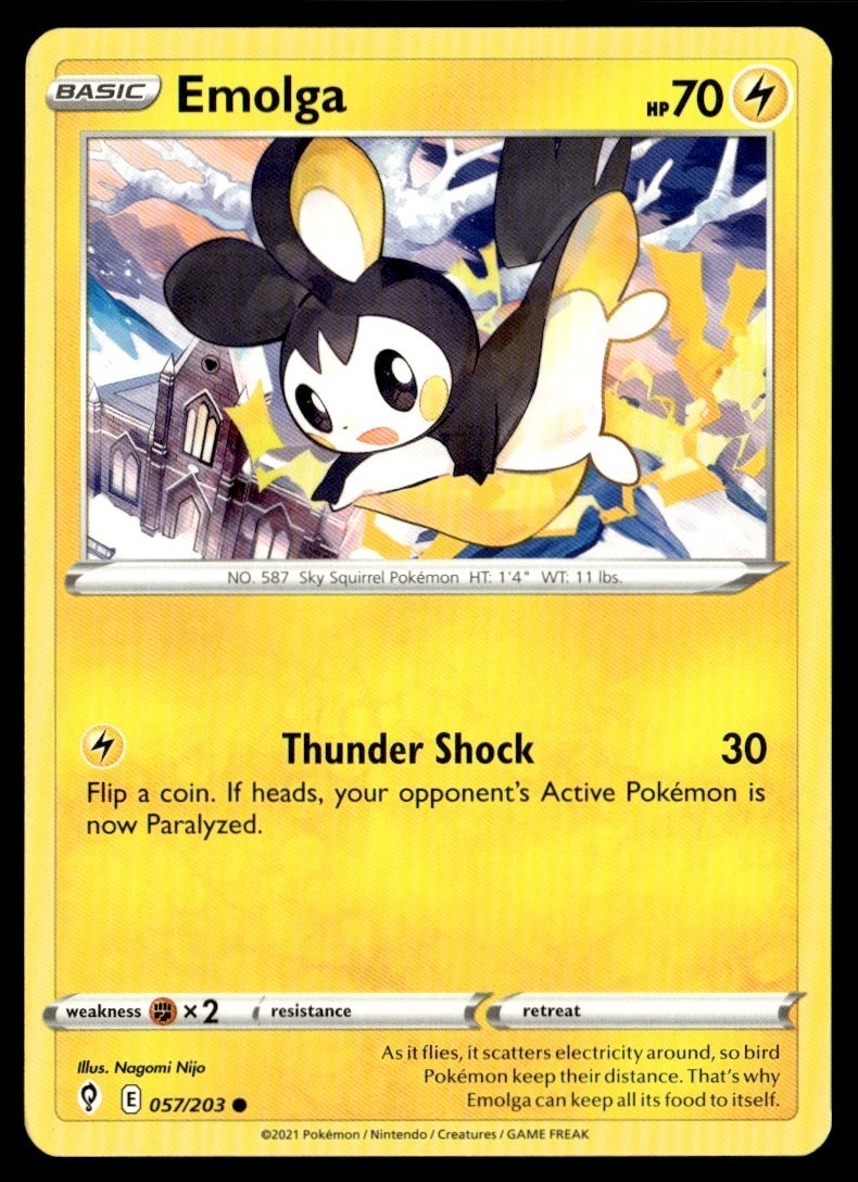 2021 Sword & Shield - Evolving Skies Emolga Basic/Common #57
