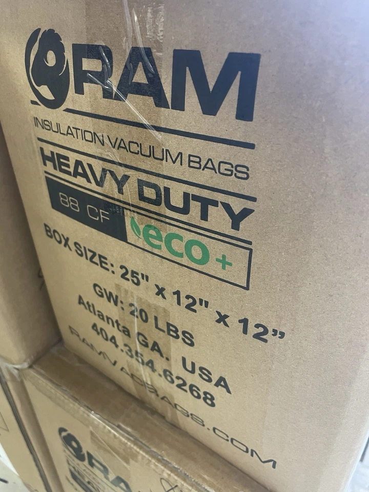 (10) Bolsa de vacío aislante RAM resistente ECO+ bolsas 7 pies x 4 pies tiene capacidad para 88 CF ¡NUEVA! Foto 2 de 3