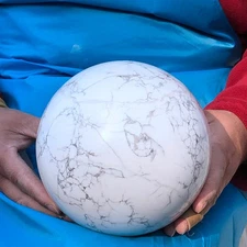 9.94LB Natural white howlite sphere quartz crystal polished ball healing decor