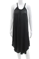 Calypso Saint Barth Womens Braided Strap Sleeveless Trapeze Dress Black Size M